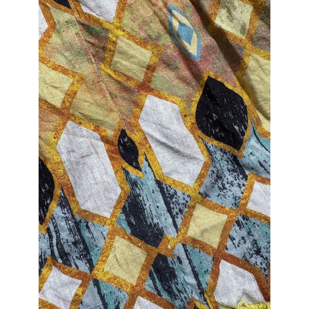 $495 CHRISTIAN LACROIX Linen Printed Mini Alexis Fringe Dress Festival Boho S - Picture 11 of 14